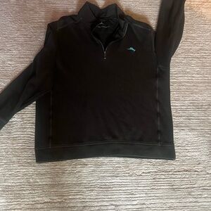 Men’s Tommy Bahama Black Quarter-Zip Pullover 2XL